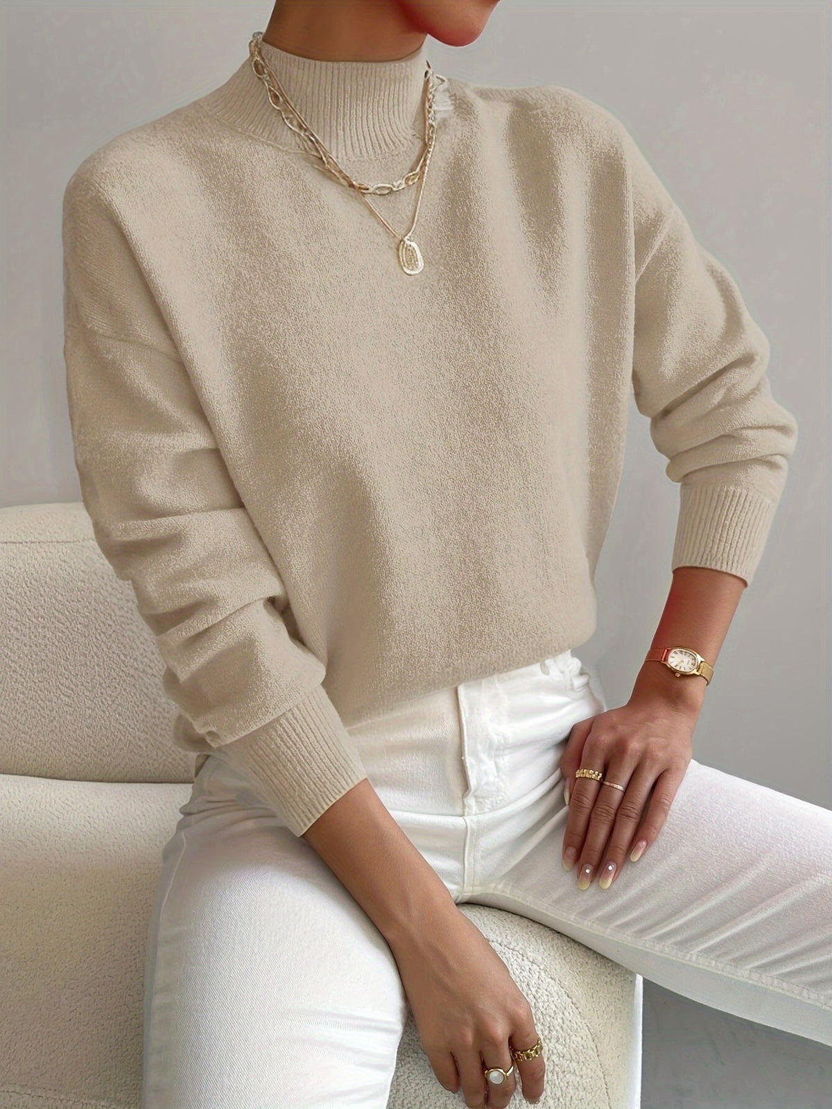 Elegant Cosy Turtleneck Knit Sweater Ladies